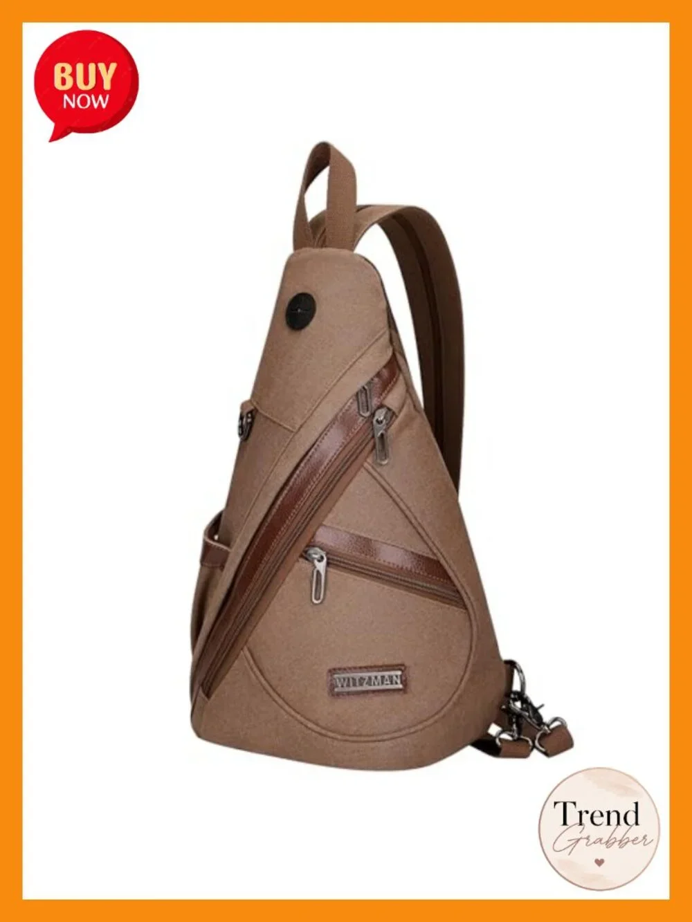 Canvas Sling Backpack for Men Convertible Daypack 19L Fits 9.7